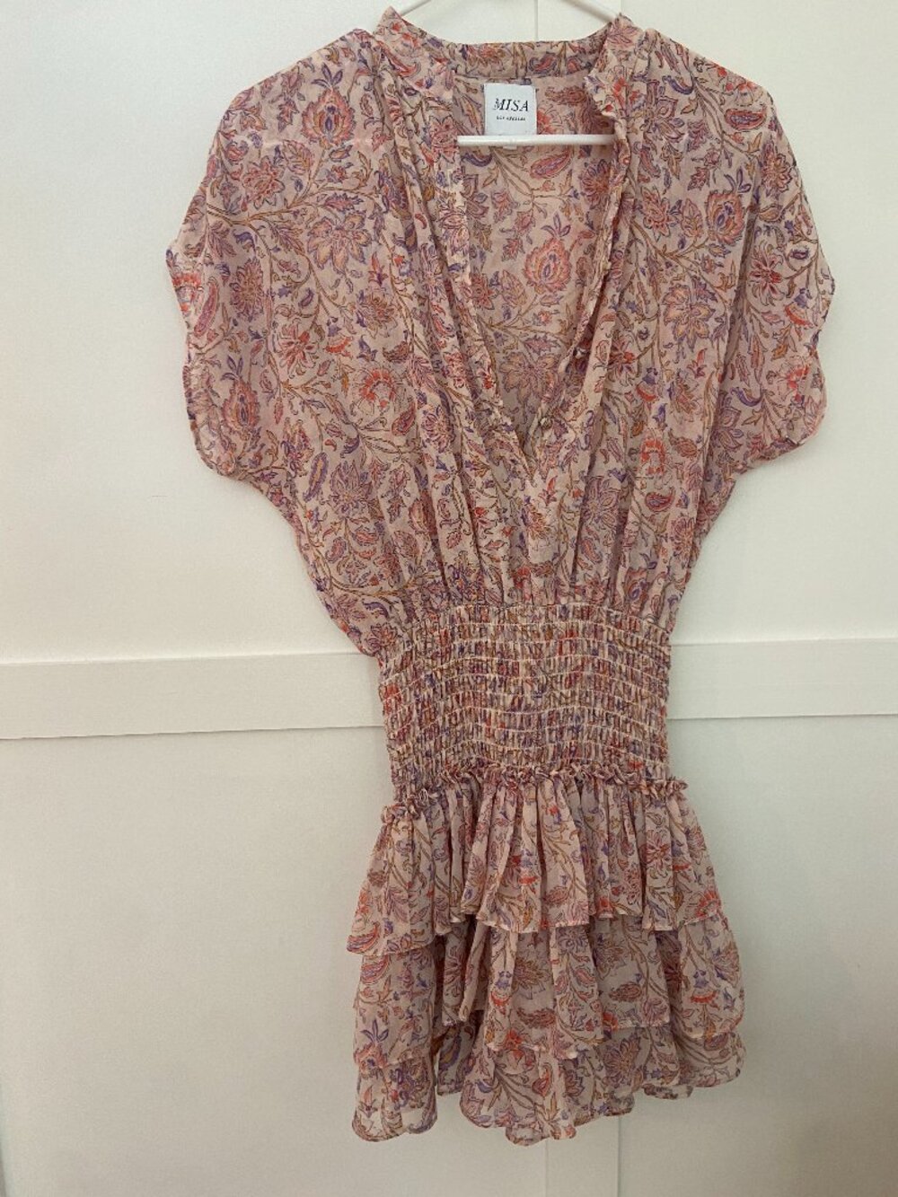 MISA Los Angeles Floral Dress Cinched Waist
